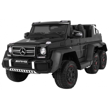 Auto Mercedes G63 6x6 dla dzieci Czarny + 2 Pedały gazu + Regulacja siedzenia + Audio LED + Bagażnik + Kufer dla rodzica